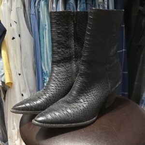 Matisse CATY Black Leather Snake Embossed Women's Boots